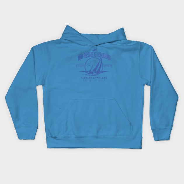 Dufresne & Redding Fishing Charters Kids Hoodie by MindsparkCreative